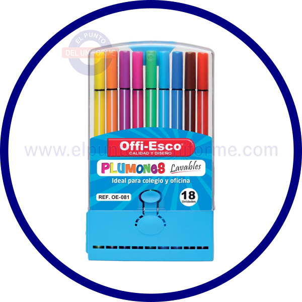 PLUMONES LAVABLES OFFI-ESCO X 18