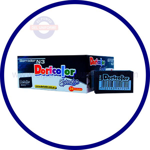 BORRADOR MIGA DE PAN NEGRO DORICOLOR X 3