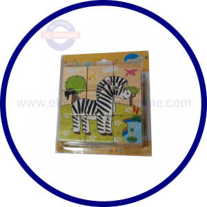 CUBO MADERA  BLISTER X 6 MOTIVOS VARIADO